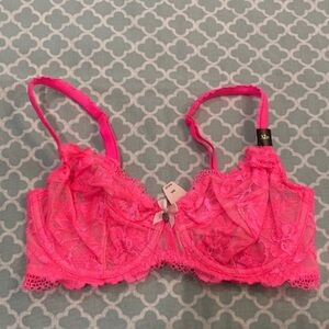 Victoria’s Secret Body Pink Lace Unlined Demi 32D NWT
